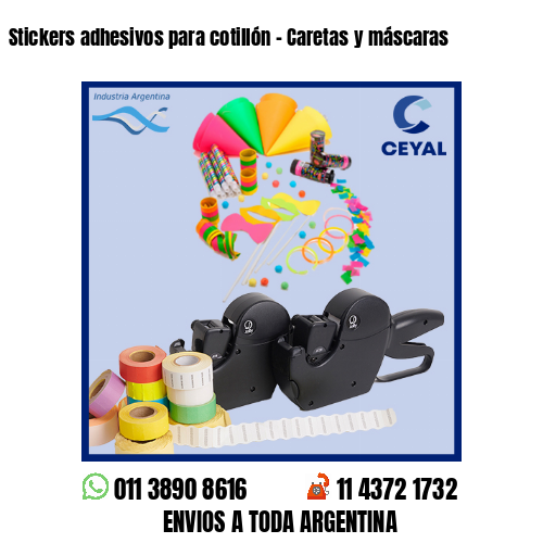 Stickers adhesivos para cotillón – Caretas y máscaras