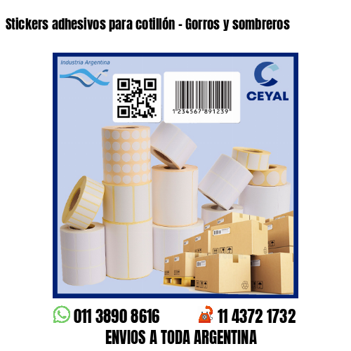 Stickers adhesivos para cotillón – Gorros y sombreros