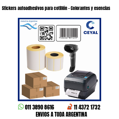 Stickers autoadhesivos para cotillón – Colorantes y esencias