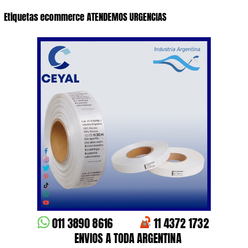 Etiquetas ecommerce ATENDEMOS URGENCIAS