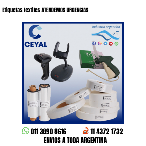 Etiquetas textiles ATENDEMOS URGENCIAS