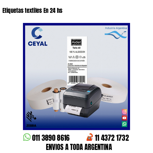 Etiquetas textiles En 24 hs