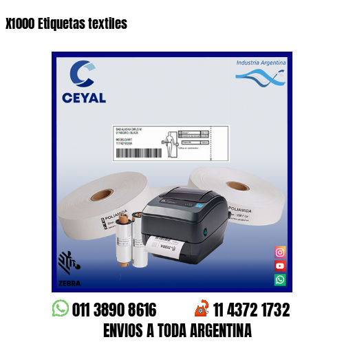 X1000 Etiquetas textiles