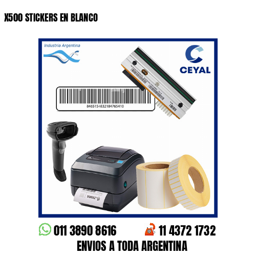 X500 STICKERS EN BLANCO