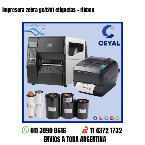 impresora zebra gc420t etiquetas   ribbon