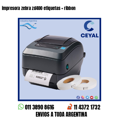 impresora zebra zd400 etiquetas   ribbon