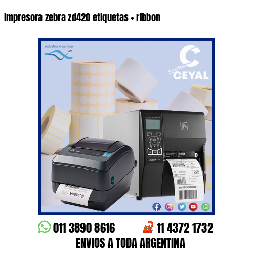 impresora zebra zd420 etiquetas   ribbon