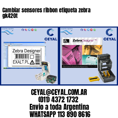 Cambiar sensores ribbon etiqueta zebra gk420t