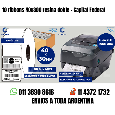 10 ribbons 40x300 resina doble - Capital Federal