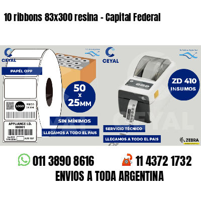 10 ribbons 83x300 resina - Capital Federal