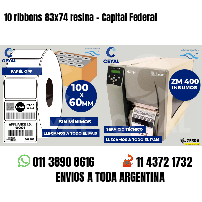 10 ribbons 83x74 resina - Capital Federal