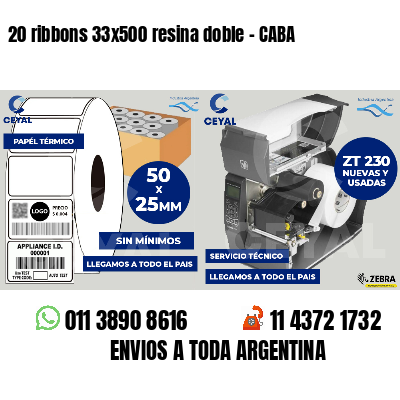 20 ribbons 33x500 resina doble - CABA