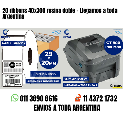 20 ribbons 40x300 resina doble - Llegamos a toda Argentina