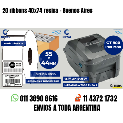 20 ribbons 40x74 resina - Buenos Aires