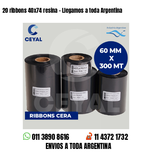 20 ribbons 40×74 resina – Llegamos a toda Argentina