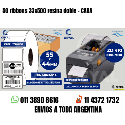 50 ribbons 33x500 resina doble - CABA