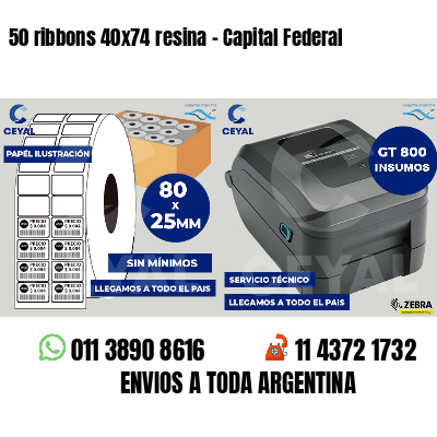 50 ribbons 40x74 resina - Capital Federal