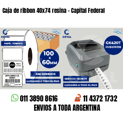 Caja de ribbon 40x74 resina - Capital Federal