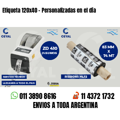 Etiqueta 120x40 - Personalizadas en el día