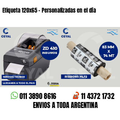 Etiqueta 120x65 - Personalizadas en el día