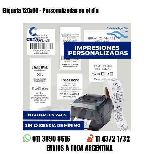 Etiqueta 120x80 - Personalizadas en el día