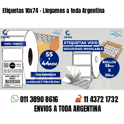 Etiquetas 10x74 - Llegamos a toda Argentina