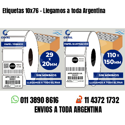 Etiquetas 10x76 - Llegamos a toda Argentina