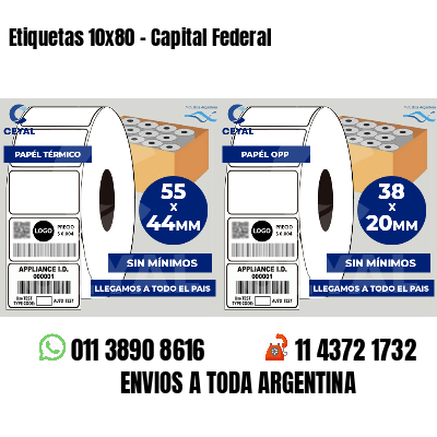 Etiquetas 10x80 - Capital Federal