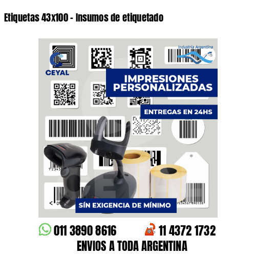 Etiquetas 43x100 - Insumos de etiquetado