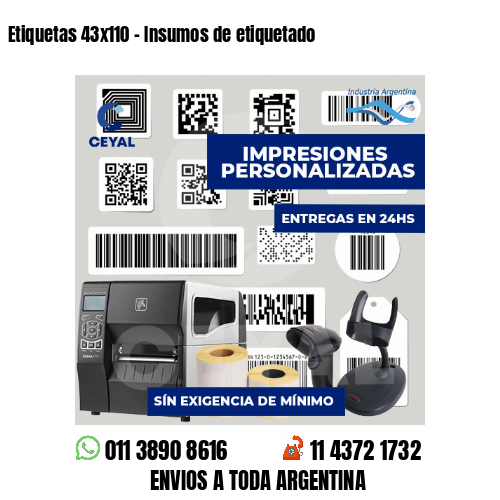 Etiquetas 43x110 - Insumos de etiquetado