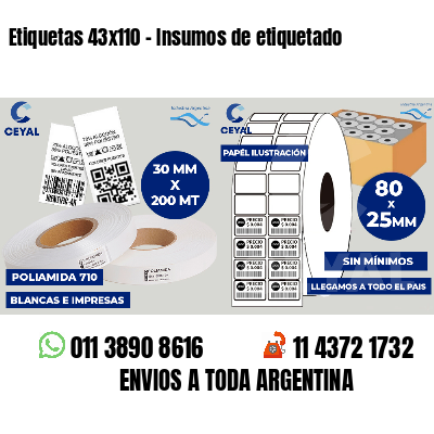 Etiquetas 43x110 - Insumos de etiquetado