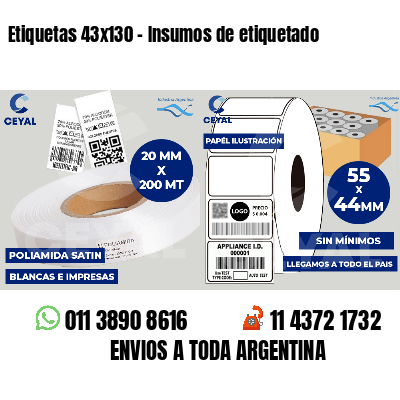Etiquetas 43x130 - Insumos de etiquetado
