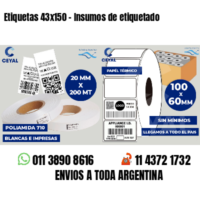 Etiquetas 43x150 - Insumos de etiquetado