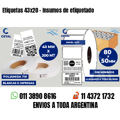 Etiquetas 43x20 - Insumos de etiquetado