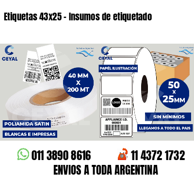 Etiquetas 43x25 - Insumos de etiquetado