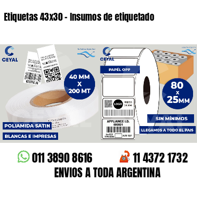Etiquetas 43x30 - Insumos de etiquetado