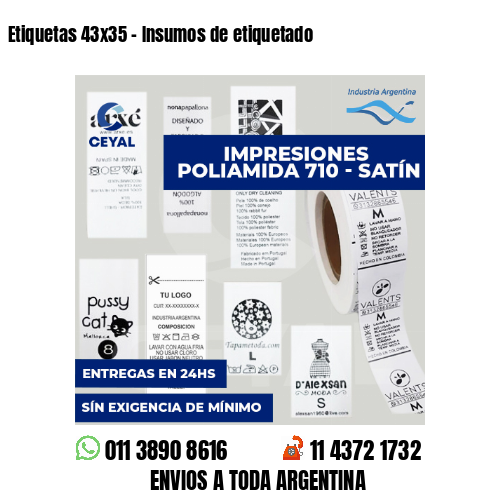 Etiquetas 43x35 - Insumos de etiquetado