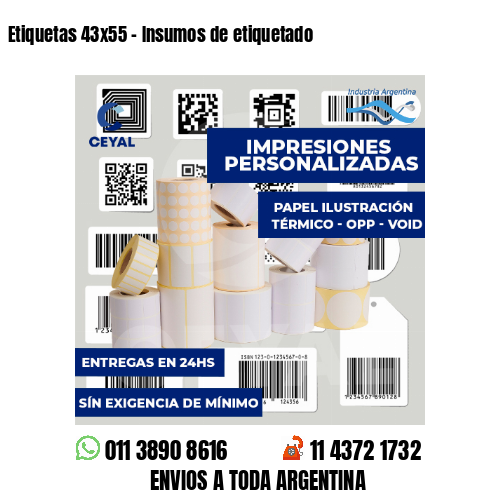 Etiquetas 43x55 - Insumos de etiquetado