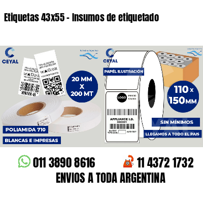 Etiquetas 43x55 - Insumos de etiquetado