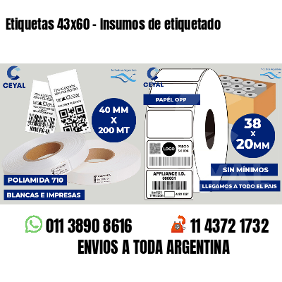 Etiquetas 43x60 - Insumos de etiquetado