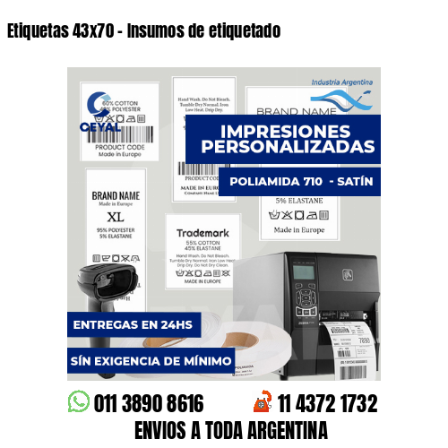 Etiquetas 43x70 - Insumos de etiquetado