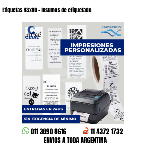 Etiquetas 43x80 - Insumos de etiquetado