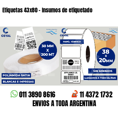 Etiquetas 43x80 - Insumos de etiquetado