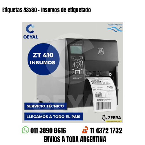 Etiquetas 43x80 - Insumos de etiquetado