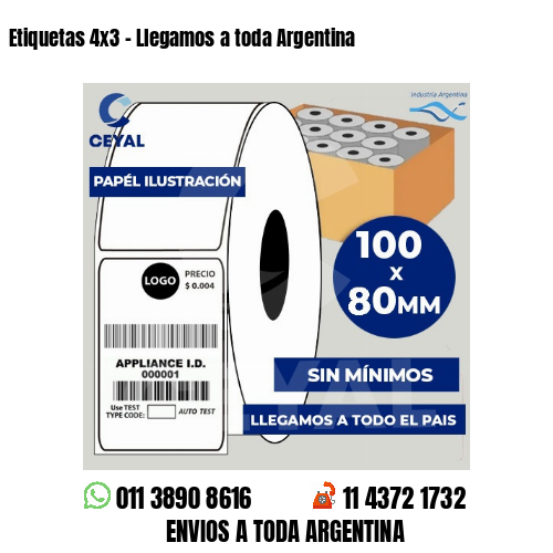 Etiquetas 4x3 - Llegamos a toda Argentina