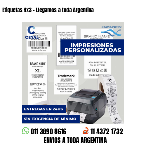 Etiquetas 4x3 - Llegamos a toda Argentina