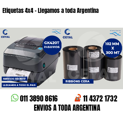 Etiquetas 4x4 - Llegamos a toda Argentina