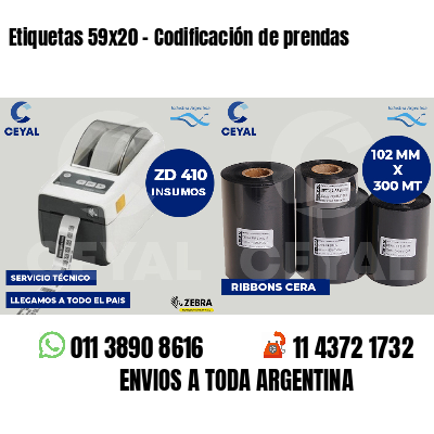 Etiquetas 59x20 - Codificación de prendas