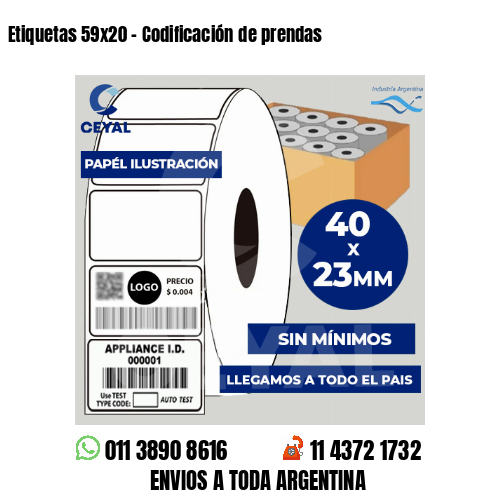 Etiquetas 59×20 – Codificación de prendas