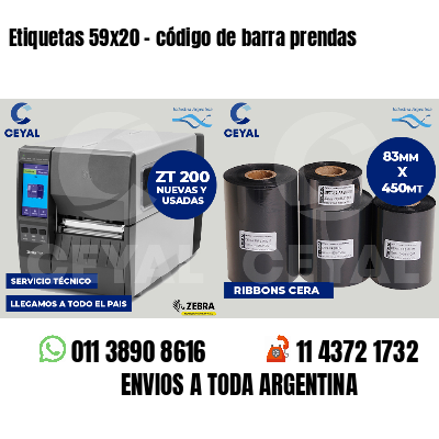 Etiquetas 59x20 - código de barra prendas